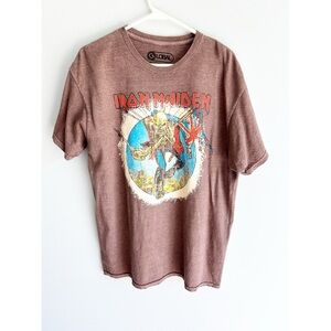 Global Brown Iron Maiden Graphic Short Sleeve Tee Small